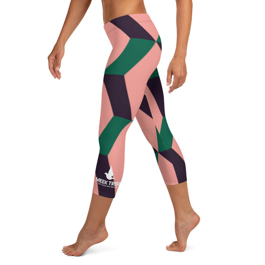 Meek Tribe "Pink Diamond" Capri Leggings