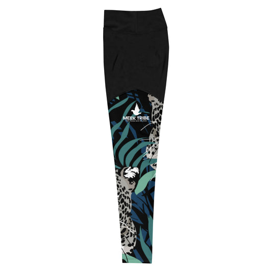 Meek Tribe "Jungle Eyes" High Rise Sports Leggings