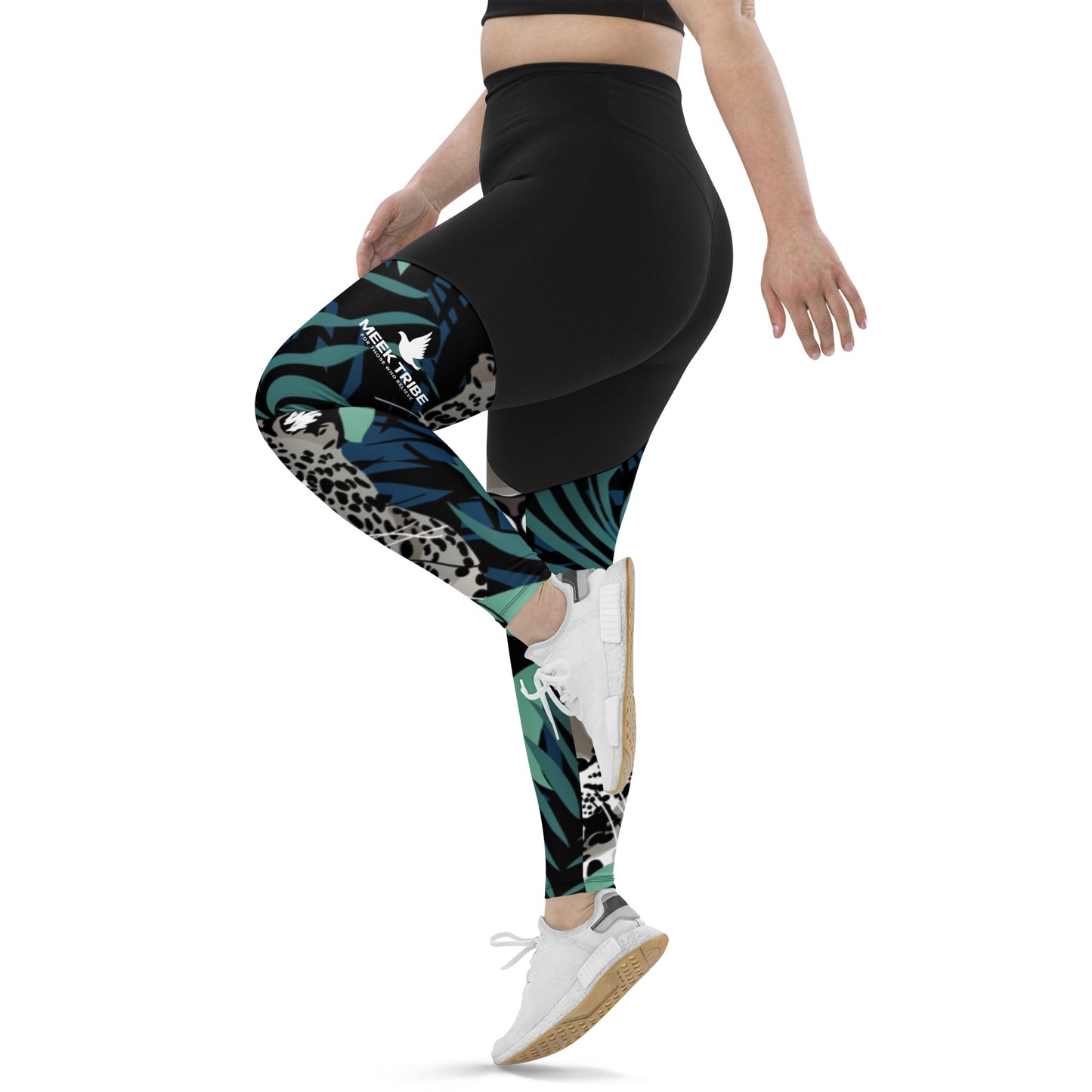 Meek Tribe "Jungle Eyes" High Rise Sports Leggings