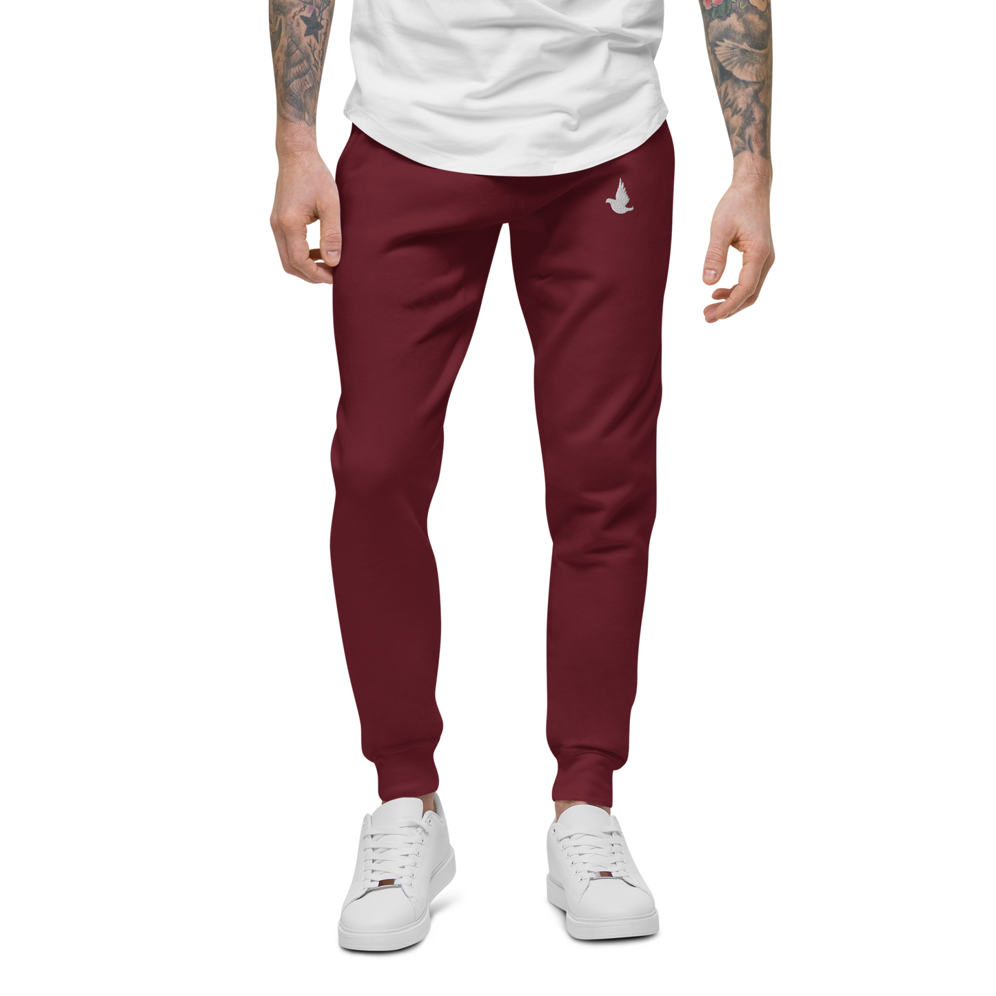 Meek Tribe "Dove Line" Embroidered Cotton Joggers