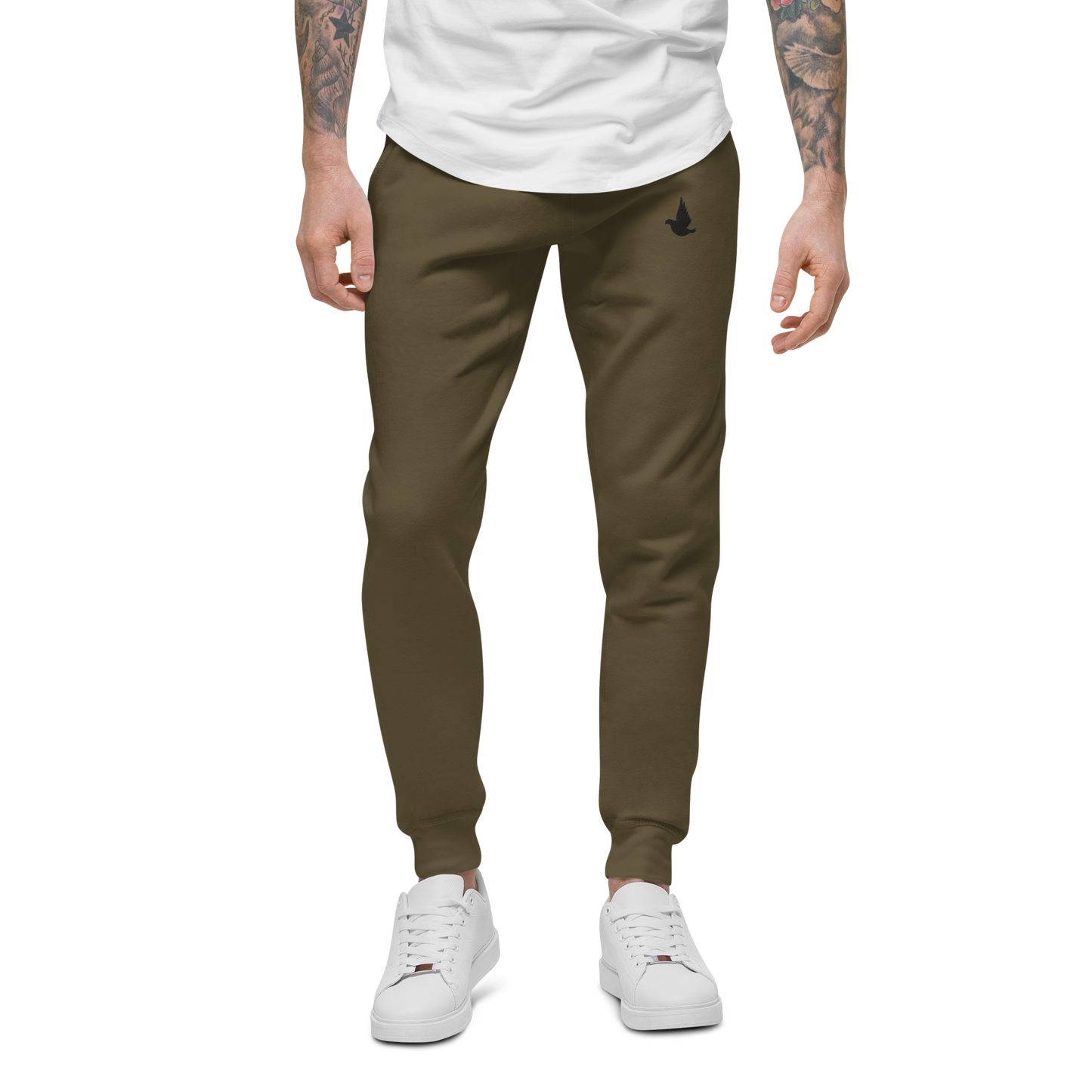 Meek Tribe "Dove Line" Embroidered Cotton Joggers